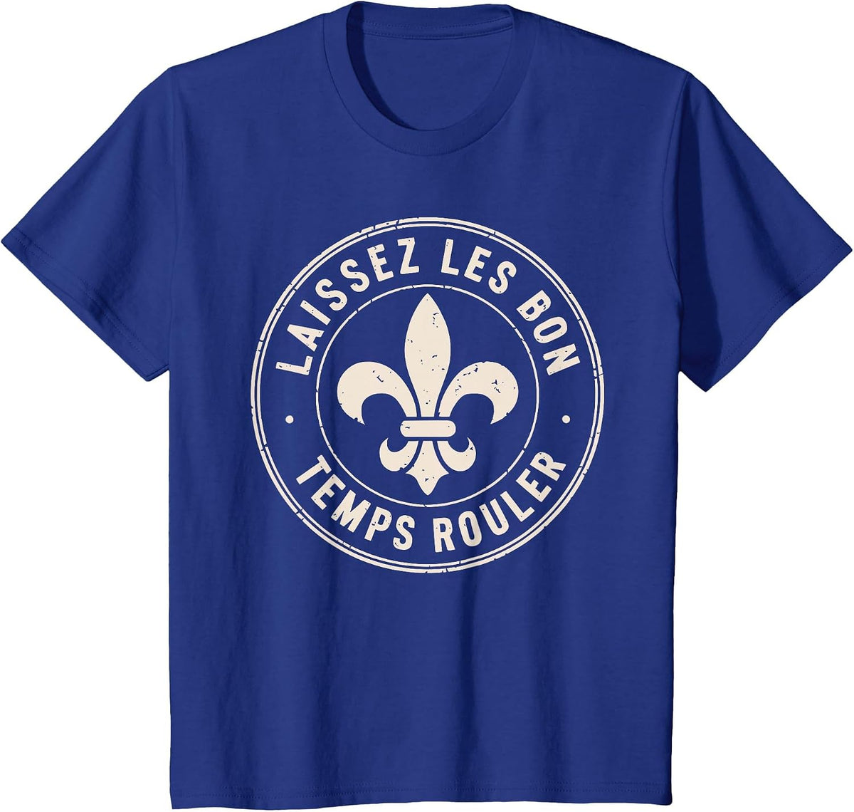 Laissez les Bon Temps Rouler Mardi gras Fleur de lis T-Shirt - Royal Blue