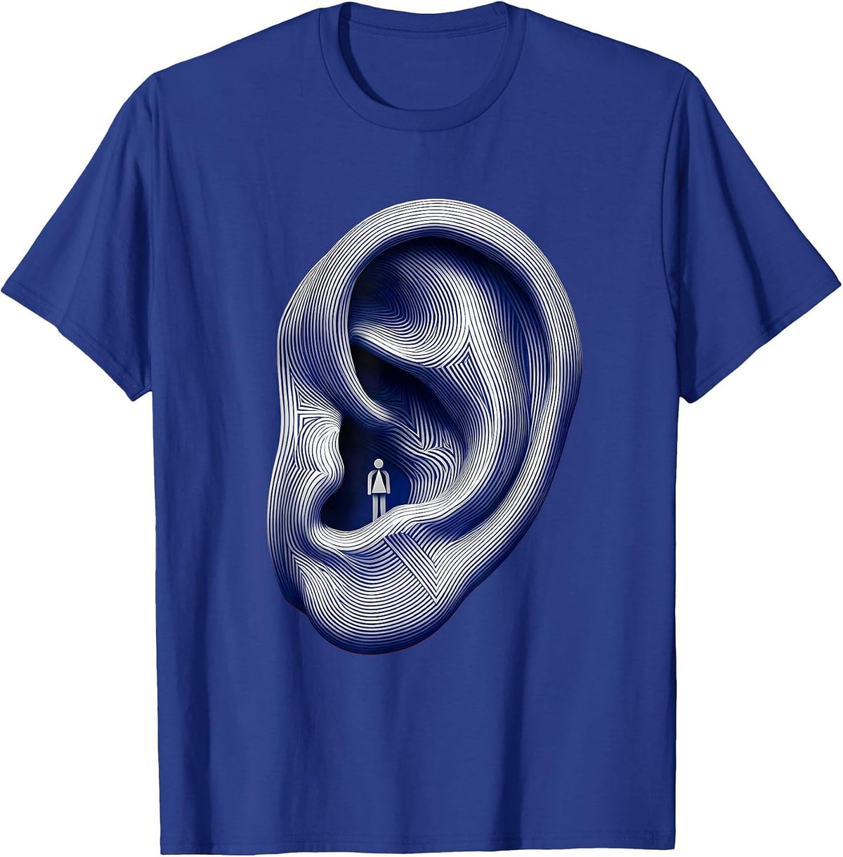 Men's Speech Therapy Giant Ear Illustration Design T-Shirt - Royal Blue