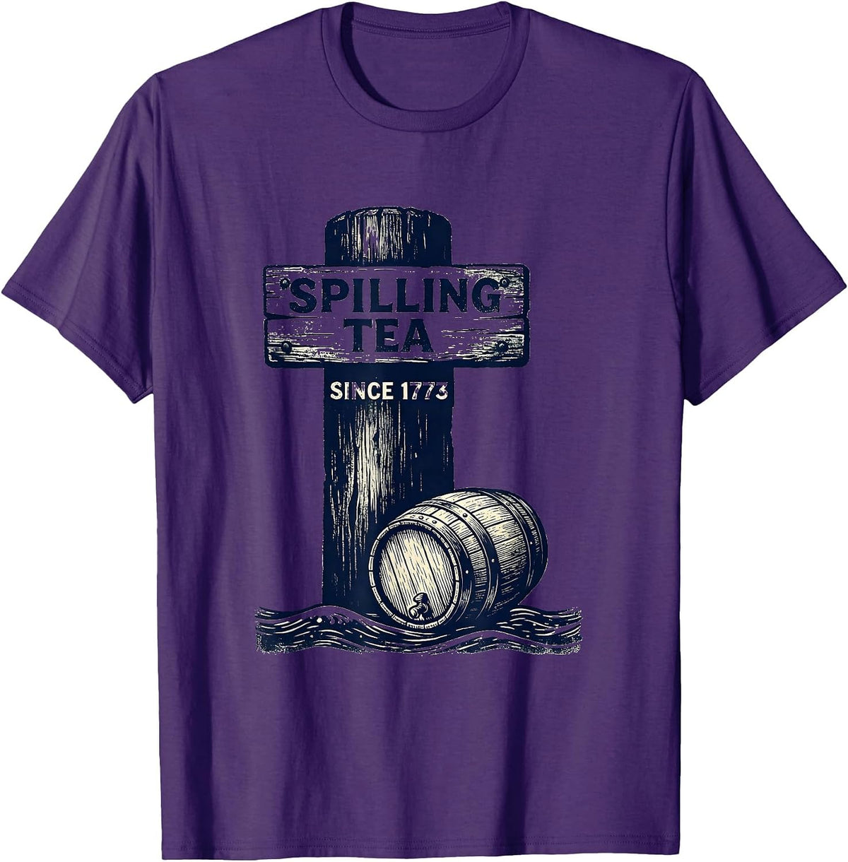 Spilling Tea Since 1773 Funny History Teacher 4th Of July T-Shirt - Purple