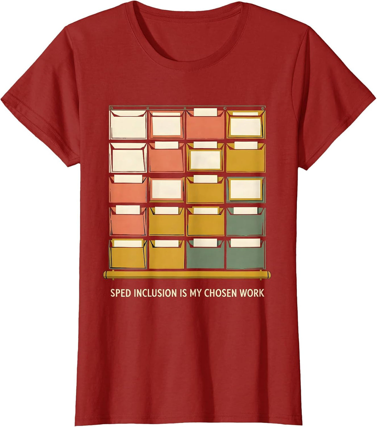 SPED Inclusion Is My Chosen Work Inspirational Teacher T-Shirt, Women, Cranberry Red, 3X-Large - As Pictured