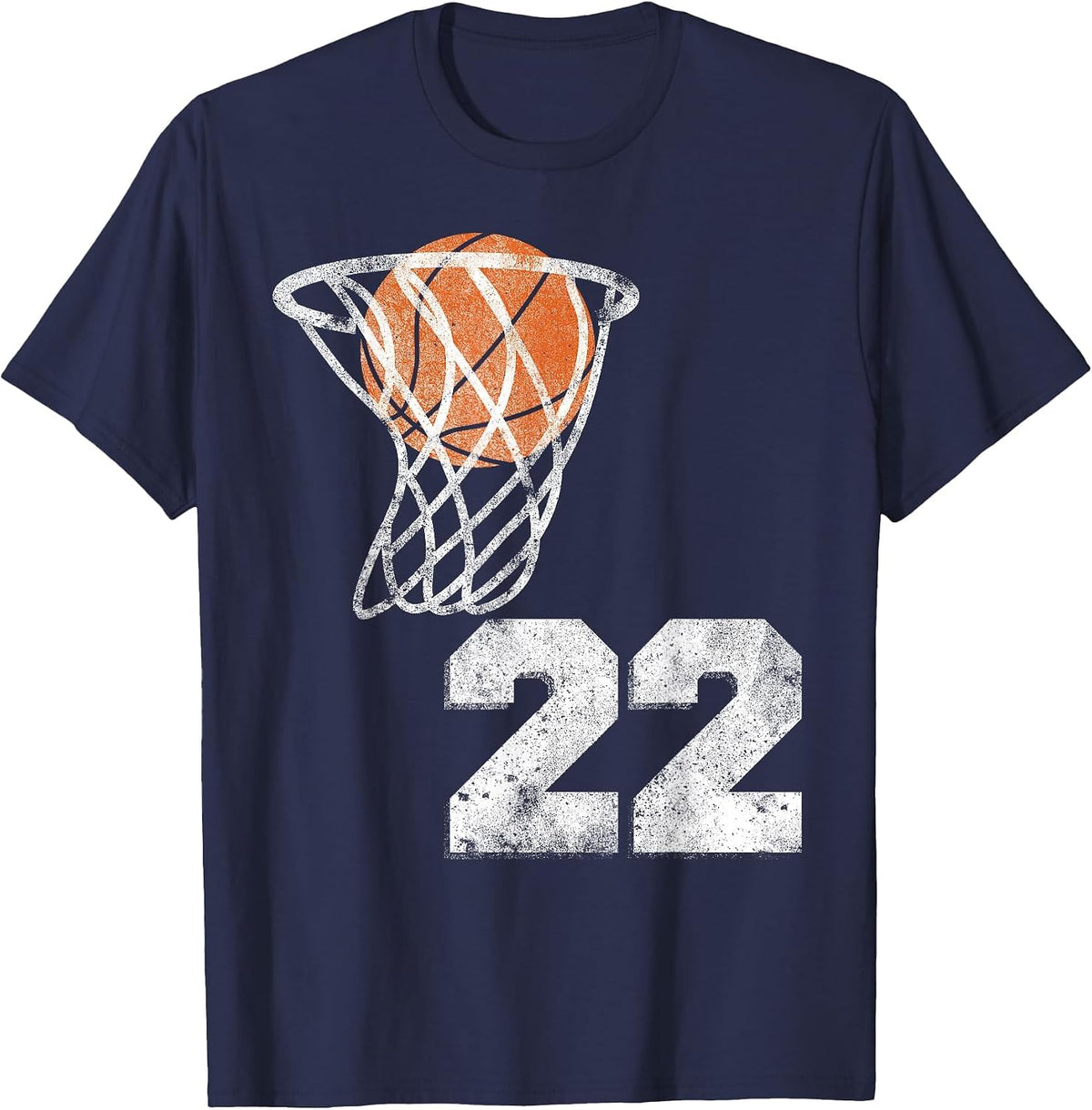 Vintage Basketball Jersey Number 22 Player Number T-Shirt - Navy Blue