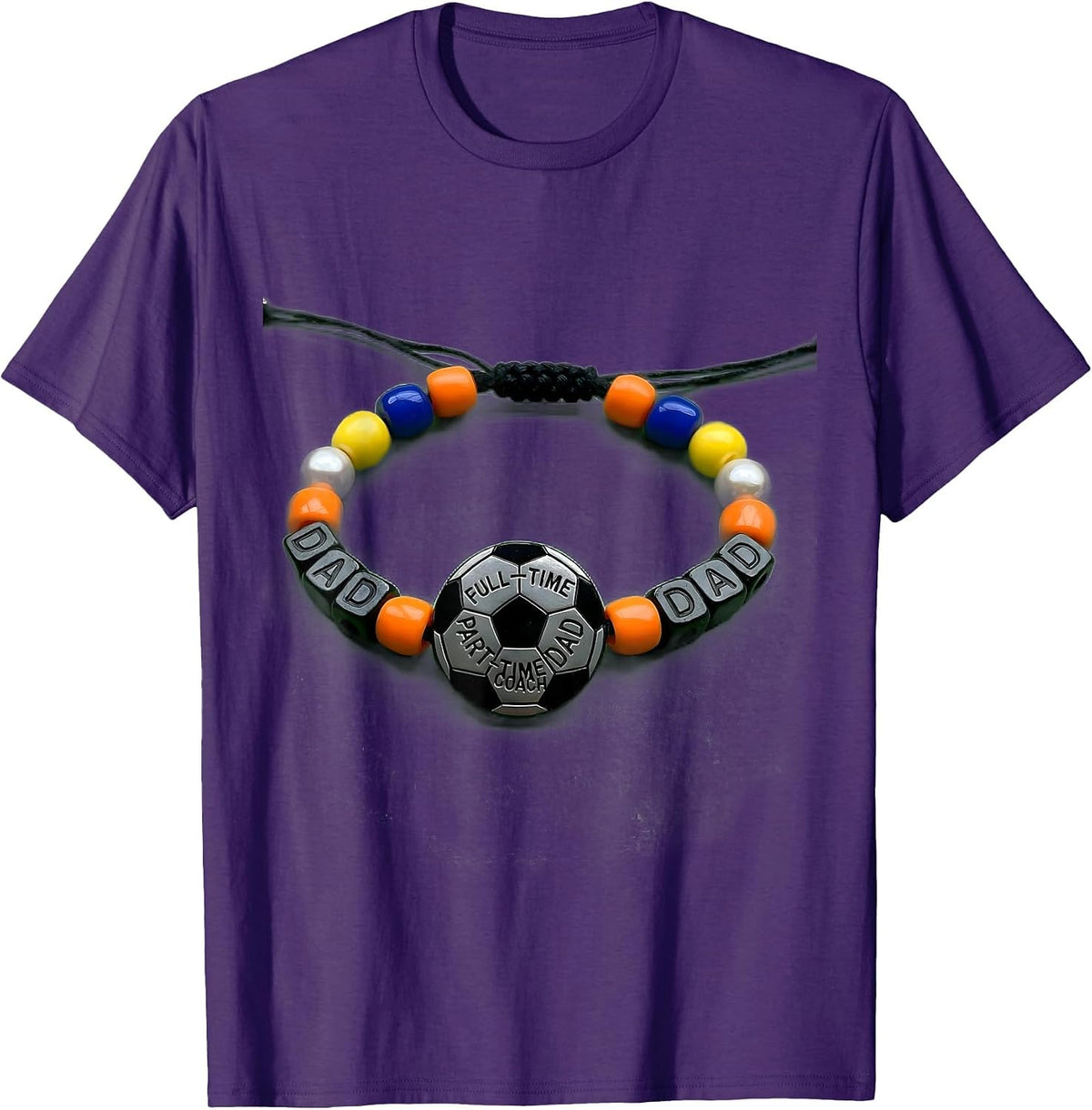 Full-Time Dad Part-Time Coach Soccer Dad Design T-Shirt - Purple