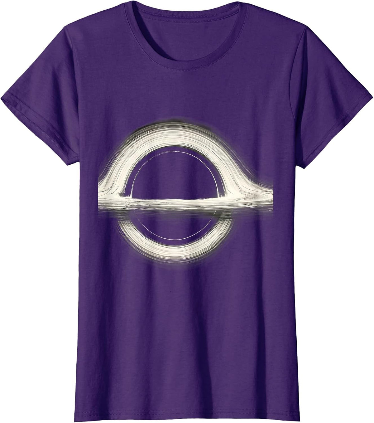 Women's Black Hole Minimalist Physics Science Enthusiast T-Shirt - Purple