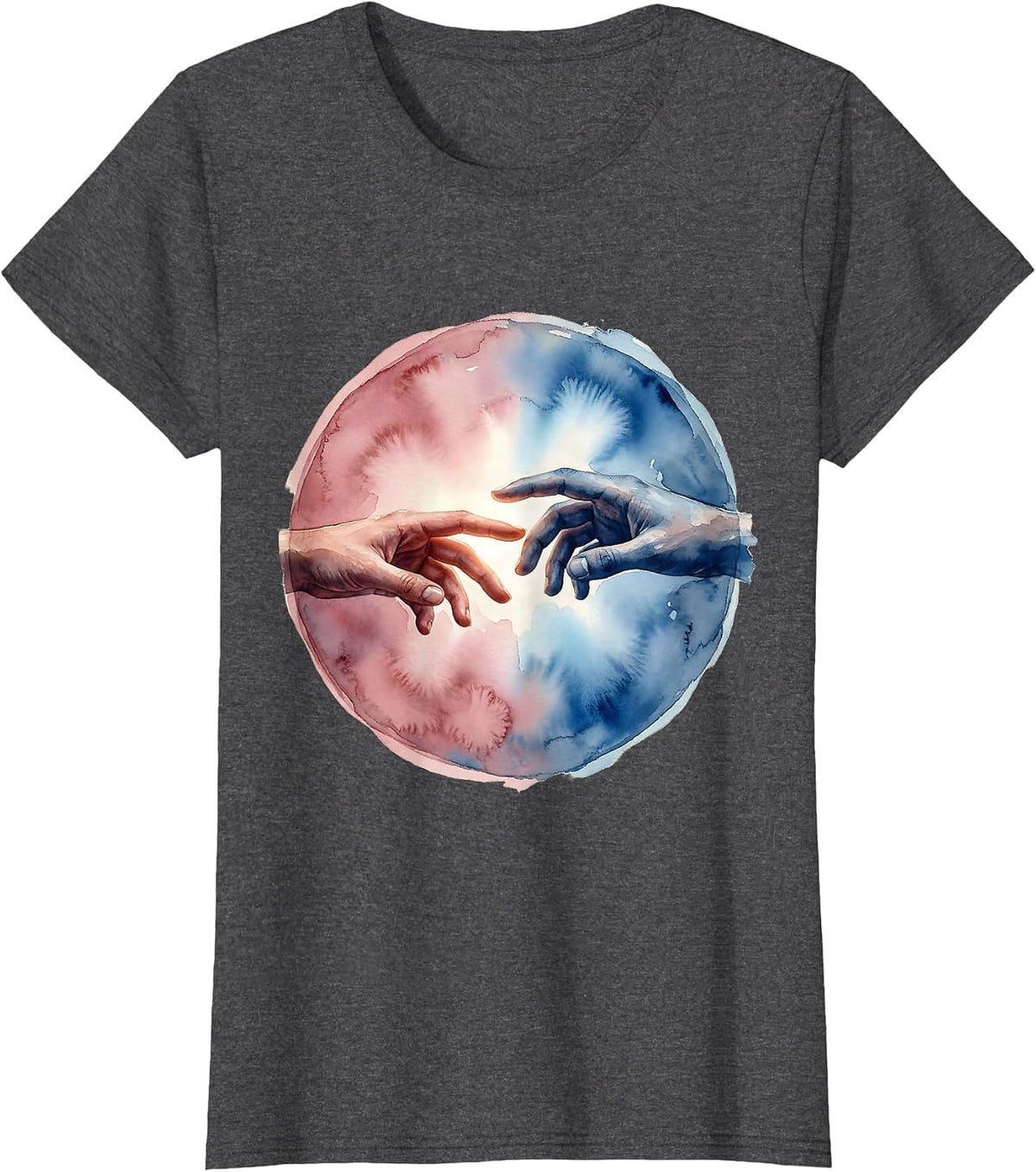 Women's Reaching Hands Suicide Prevention Awareness Design T-Shirt - Dark Heather Grey