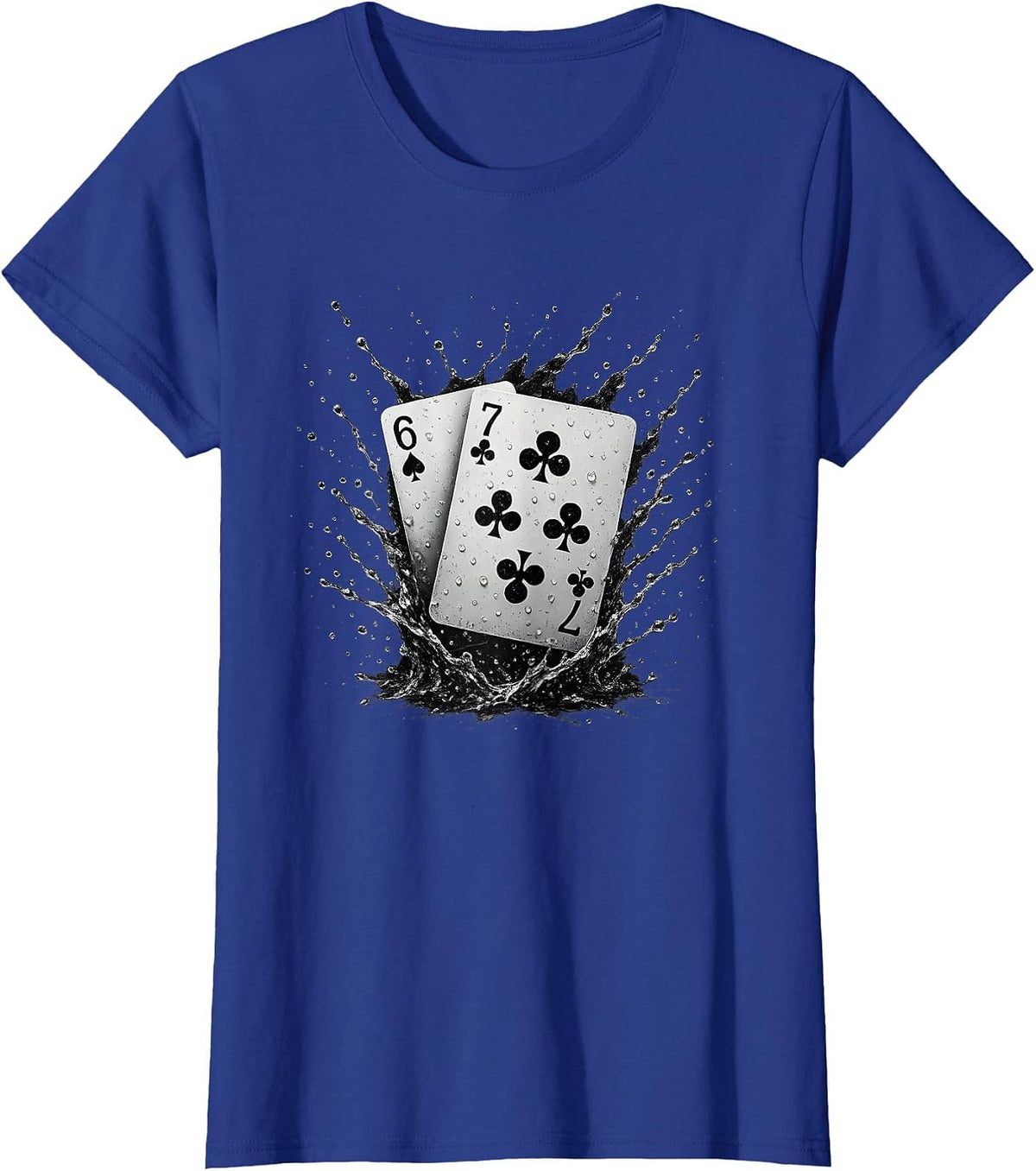 67 Playing Cards Six Seven Meme Card Game Poker Casino Fans T-Shirt - Royal Blue