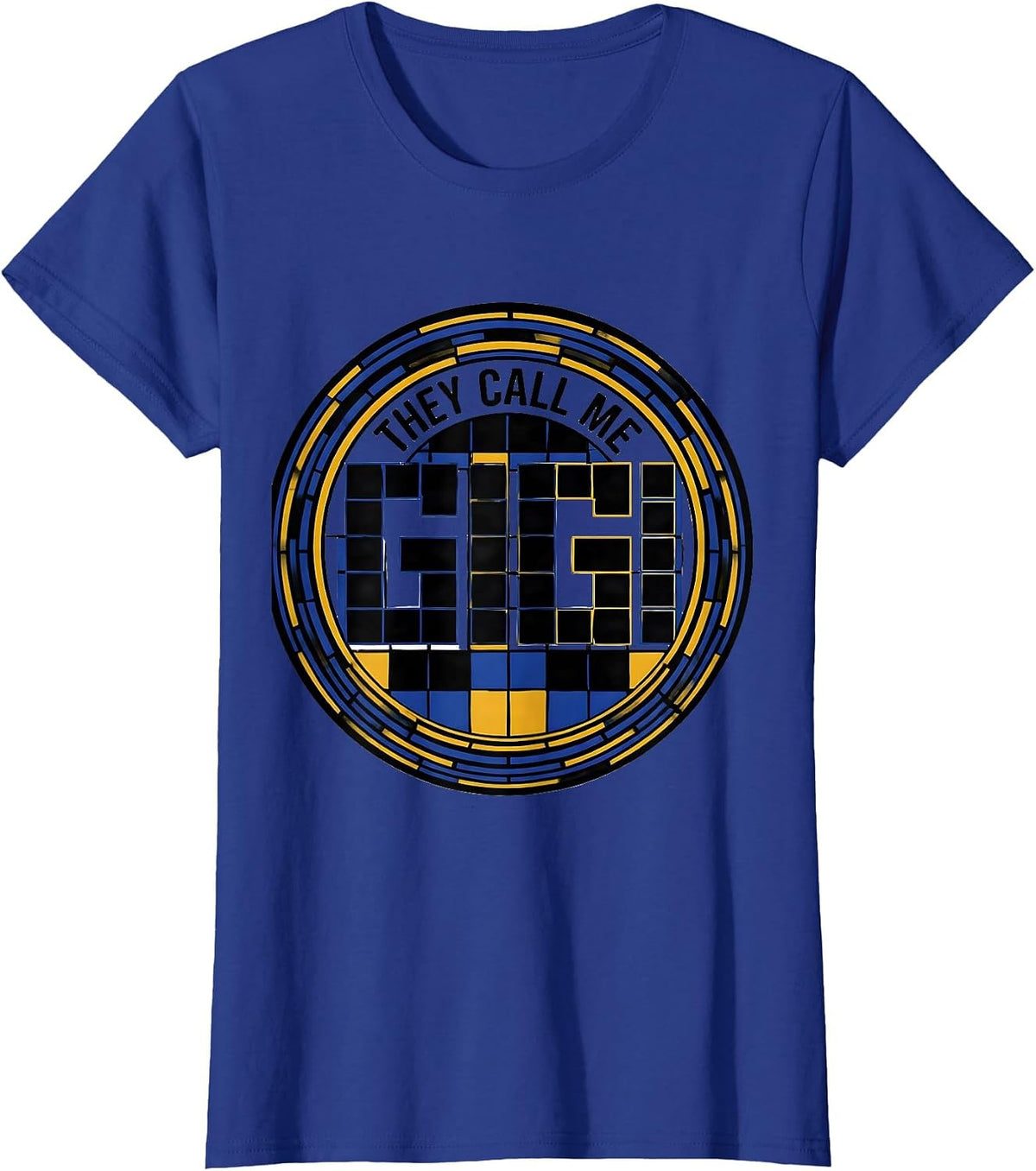 Women's They Call Me Gigi Geometric Grandma Nickname Grandparents T-Shirt - Royal Blue