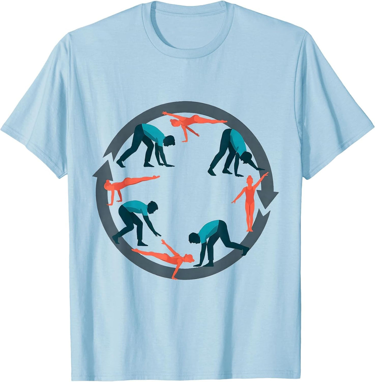 Men's Gymnastics Coach Flat Vector Coach Appreciation Gift T-Shirt - Baby Blue