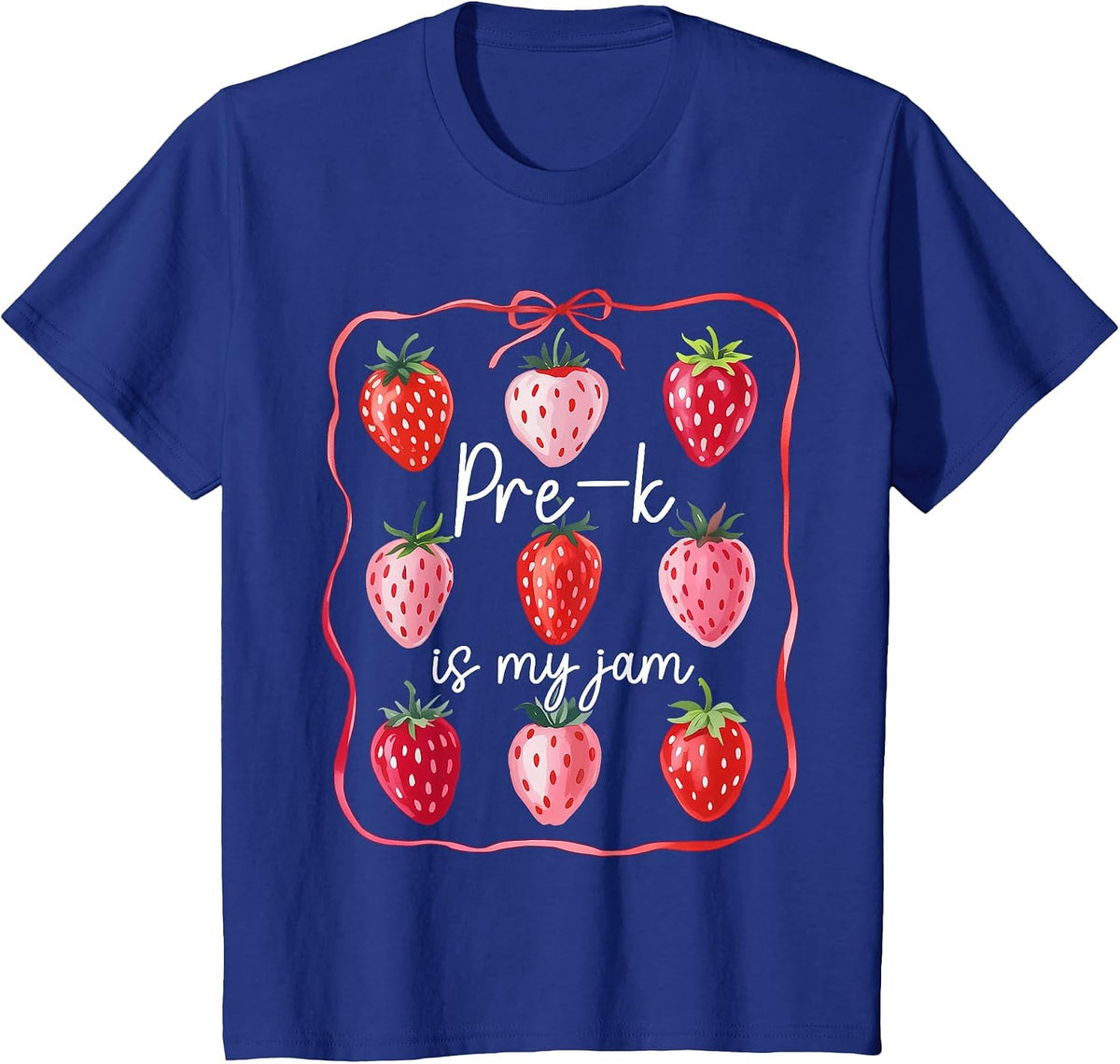 Pre K is My Jam Strawberry Teacher Kids Back to School T-Shirt - Royal Blue