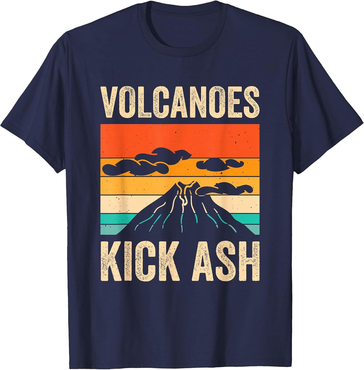 Volcanoes Kick Ash T-Shirt - Navy Blue