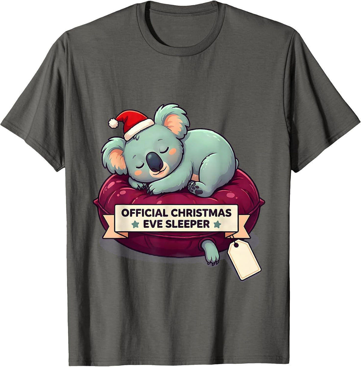 Official Christmas Eve Sleeper Cute Koala Lover Funny T-Shirt - Asphalt Grey