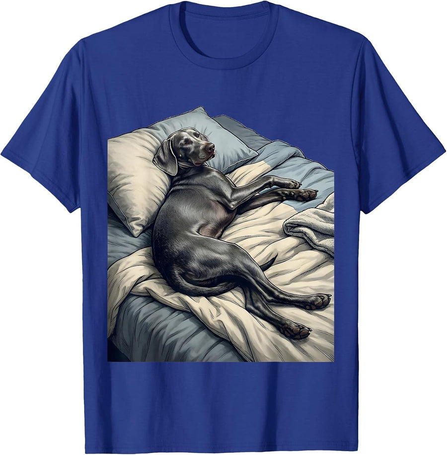 Weimaraner Dog Sleepshirt Funny Pajama Napping Humor T-Shirt - Royal Blue