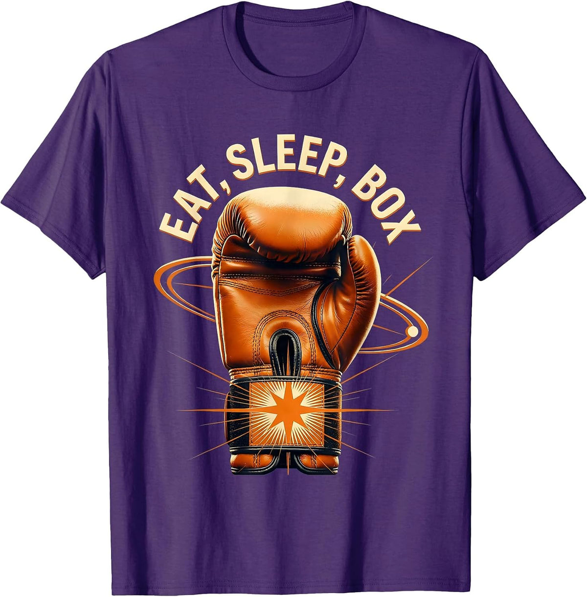 Eat Sleep Box Repeat Boxing Lifestyle Design T-Shirt - Purple