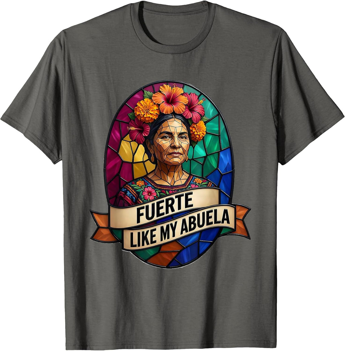 Men's Fuerte Like My Abuela Mexican Heritage Design T-Shirt - Asphalt Grey