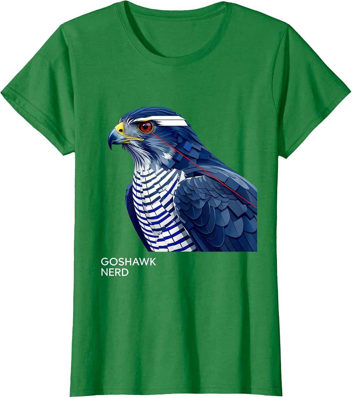 Goshawk Nerd Funny Birdwatching Bird Lover Humor T-Shirt - Kelly Green