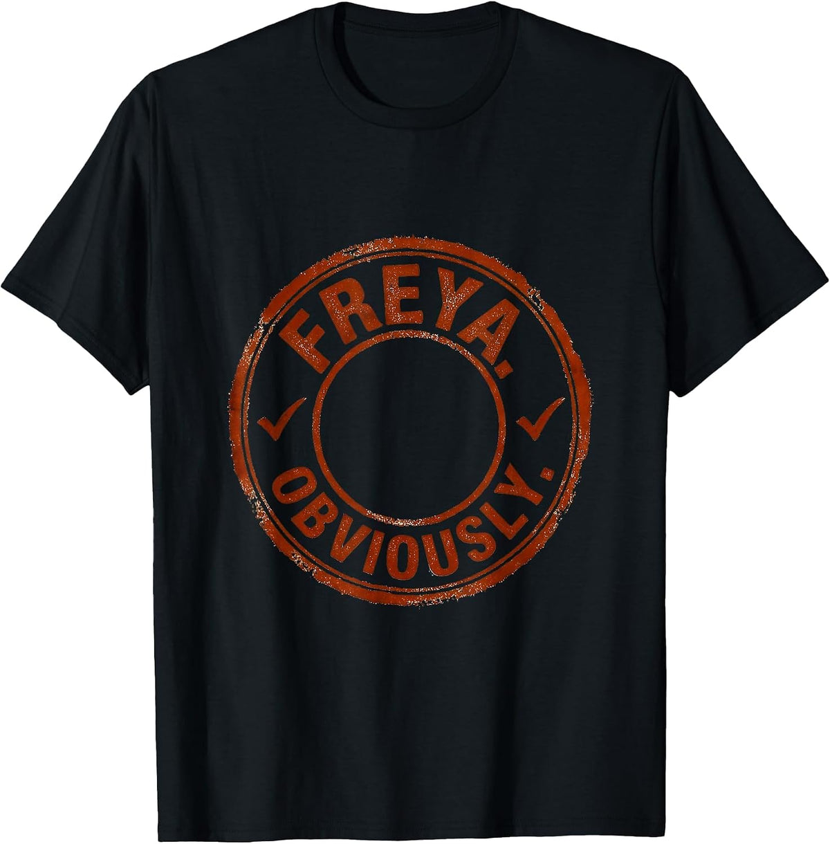 Men's Freya Obviously Rubber Stamp Personalized First Name Era T-Shirt - Black