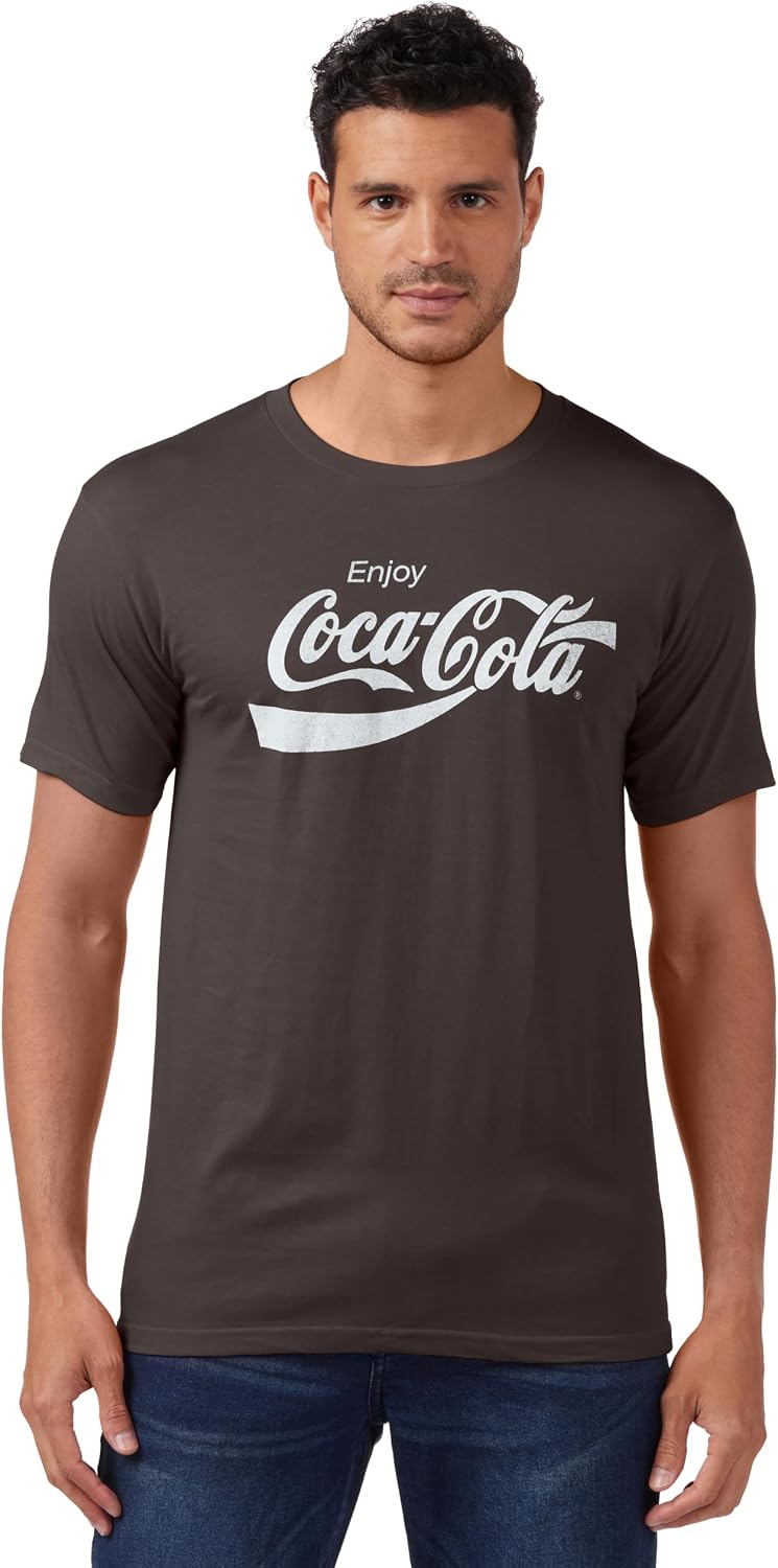Coca-Cola Men's Eighties Coke Short Sleeve T-Shirt - Charcoal