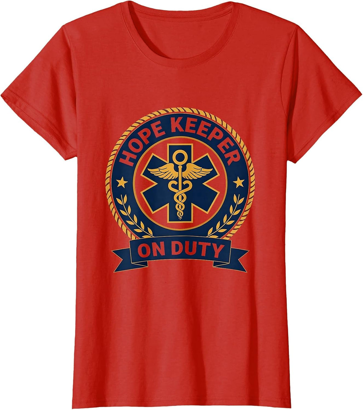Hope Keeper On Duty Oncology Nurse Design T-Shirt - Red