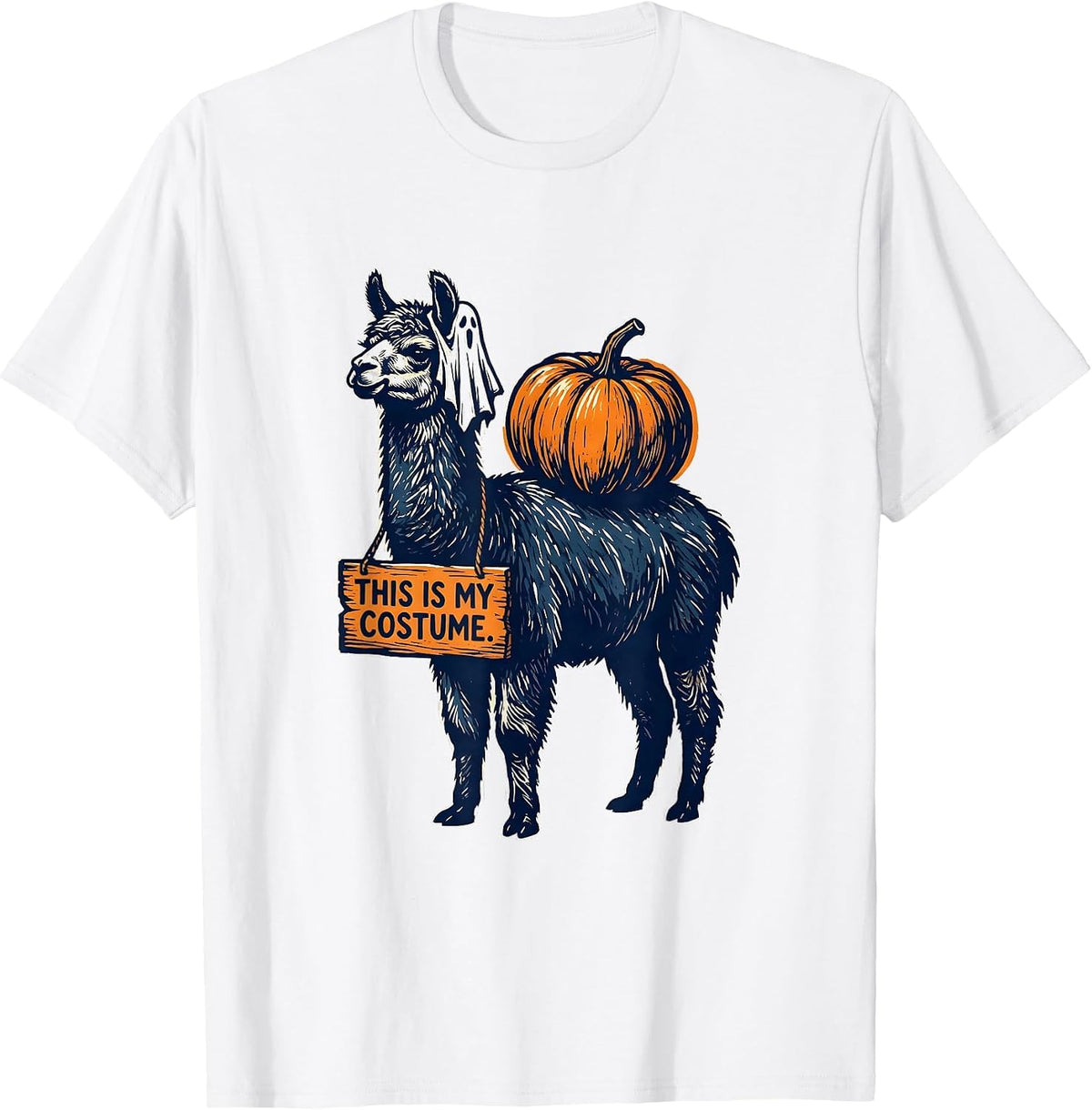 Men's This Is My Costume Funny Llama Halloween Novelty Humor T-Shirt - White