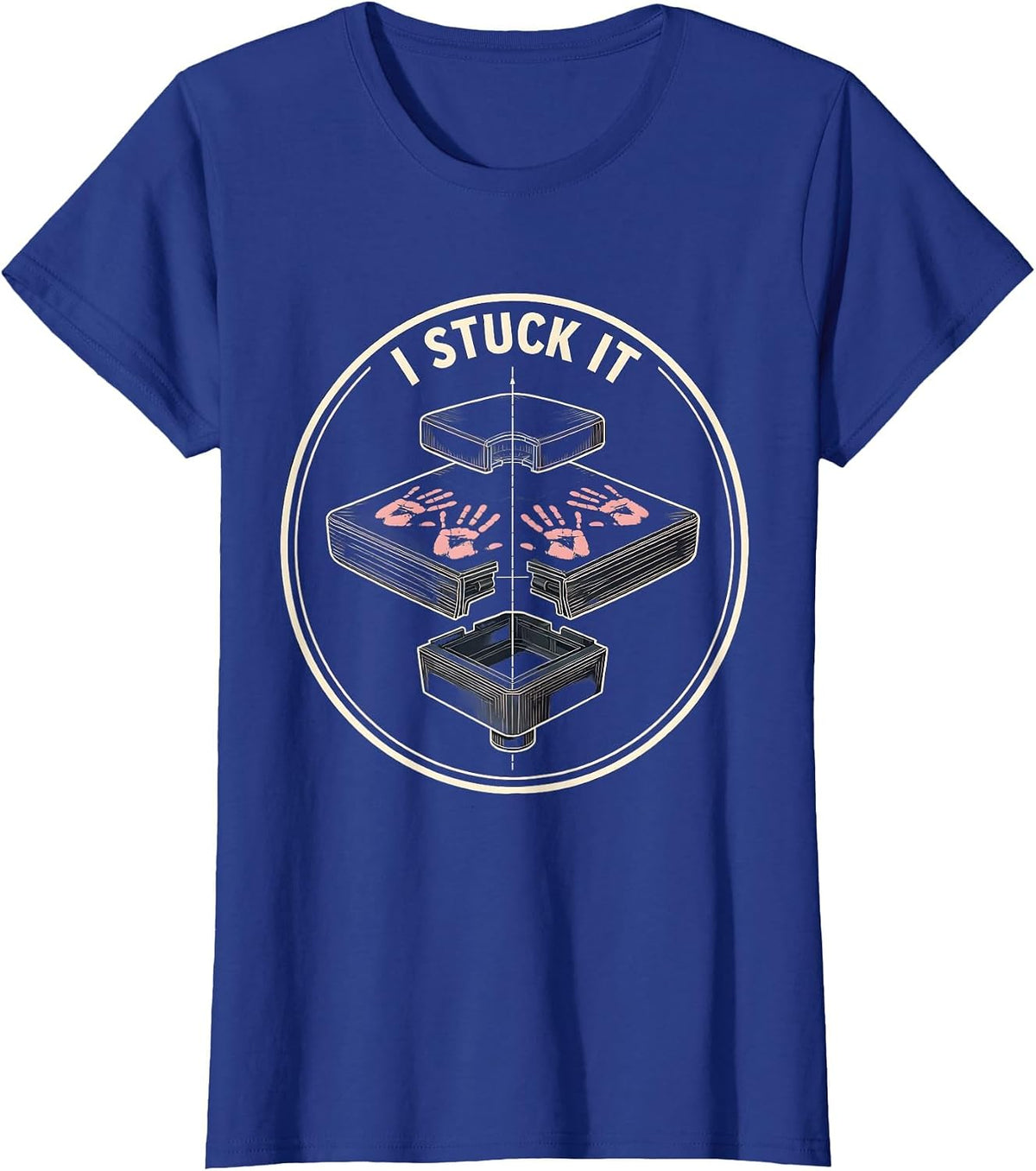 Women's I Stuck It Funny Gymnastics Girls Kids Gift T-Shirt - Royal Blue