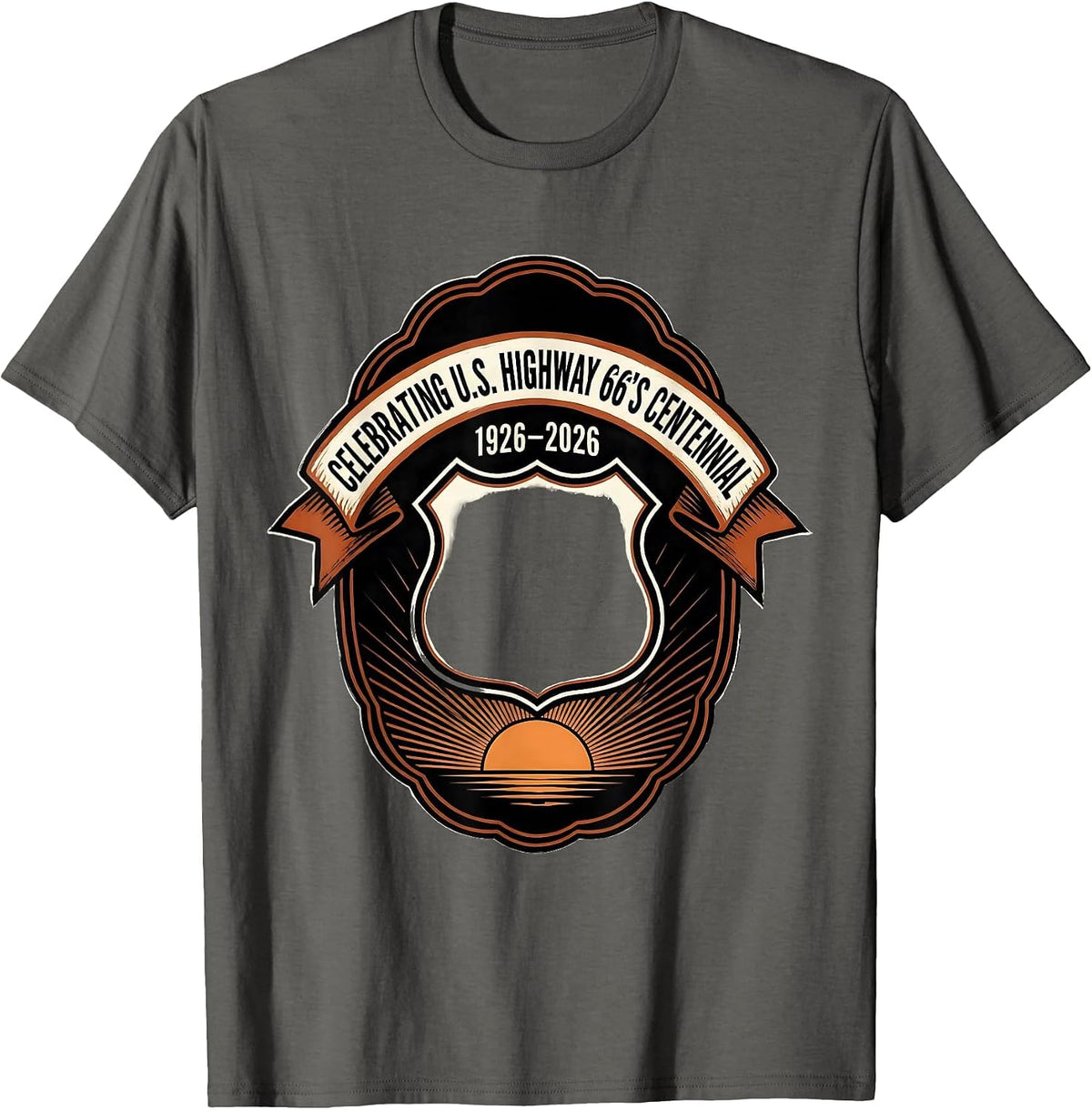 Men's Celebrating U.S. Highway 66's Centennial, 1926–2026 Vintage T-Shirt - Asphalt Grey