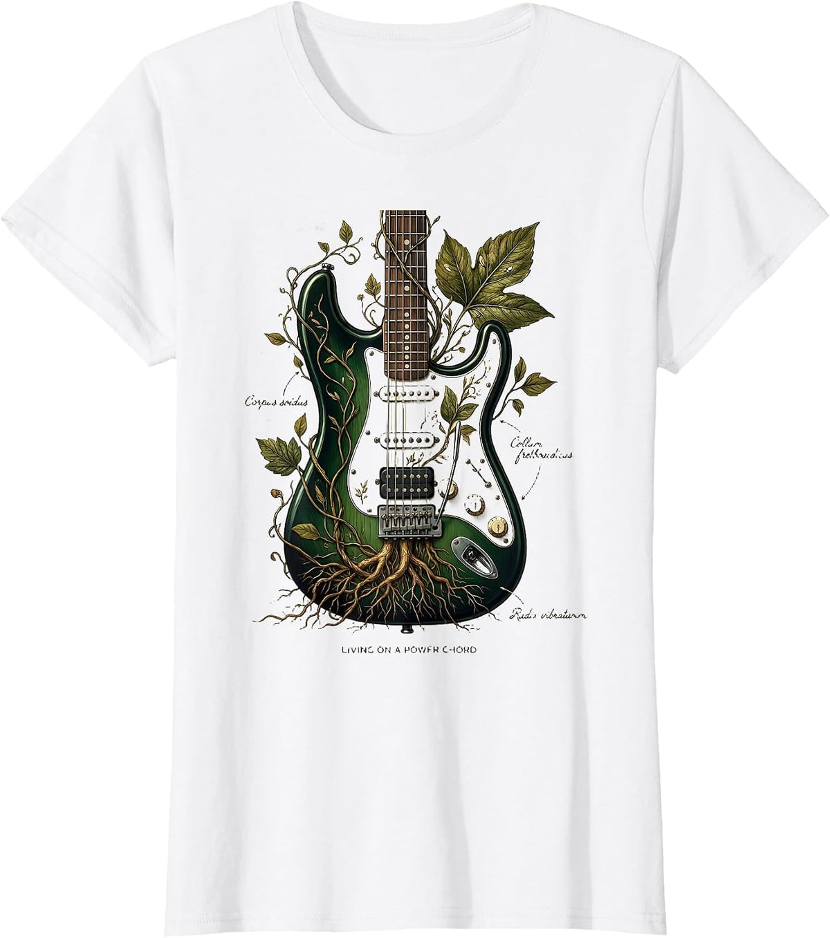 Living on a Power Chord 80s Rock Band Design T-Shirt - White