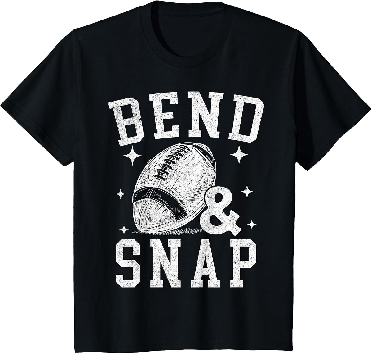 Vintage Game Day Funny Football Touchdown Bend and Snap Boys T-Shirt - Black