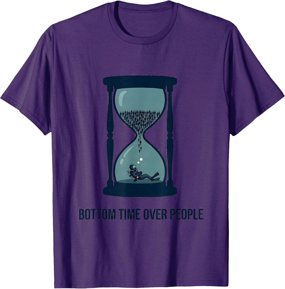 Bottom Time Over People Funny Scuba Diver Gift T-Shirt - Purple