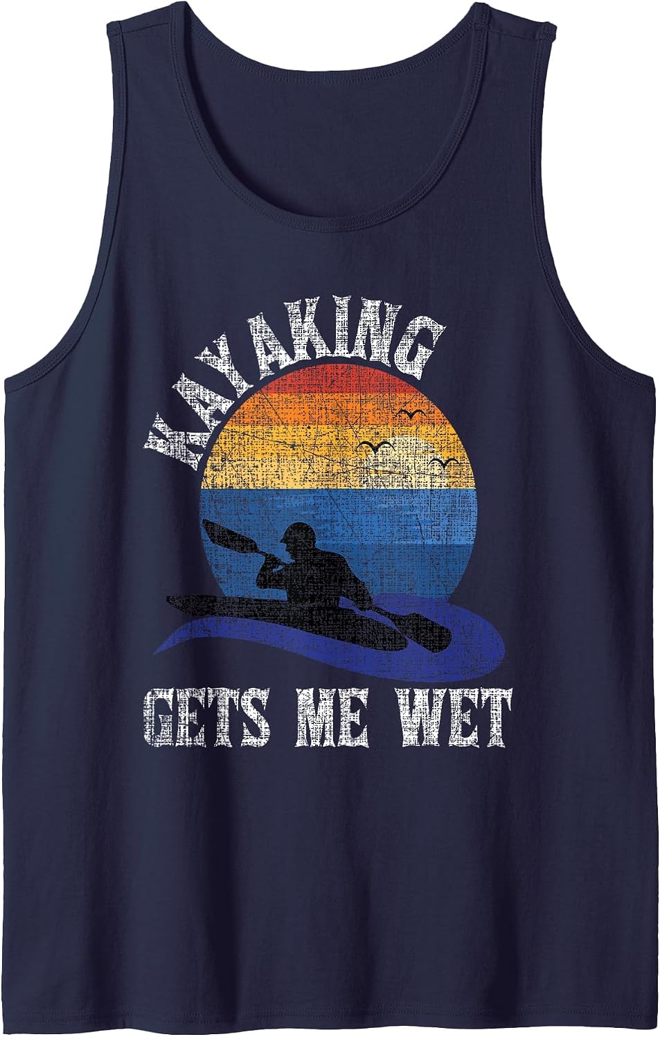 Kayaking Gets Me Wet - Funny Kayak Kayaker Tank Top - Navy Blue