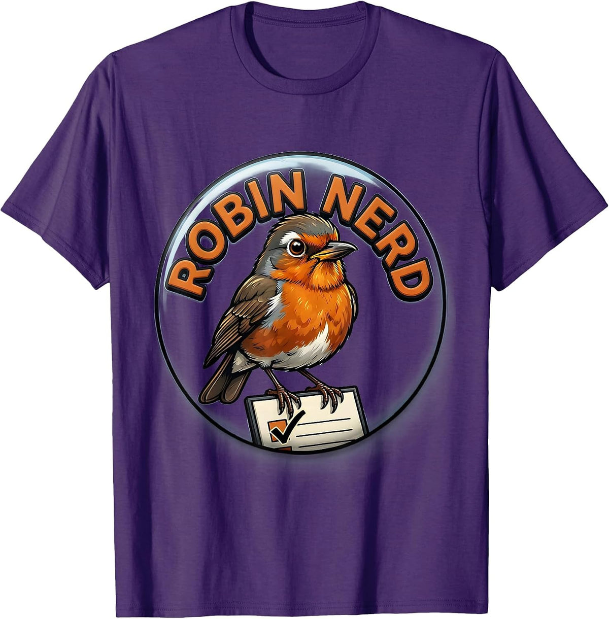 Robin Nerd Funny Bird Watching Birding Bird Lover Watcher T-Shirt - Purple