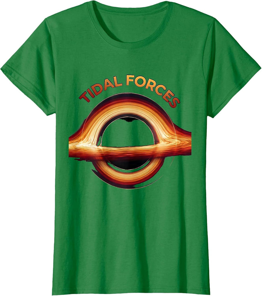Women's Tidal Forces Gradient Black Hole Physics Astrophysicist T-Shirt - Kelly Green