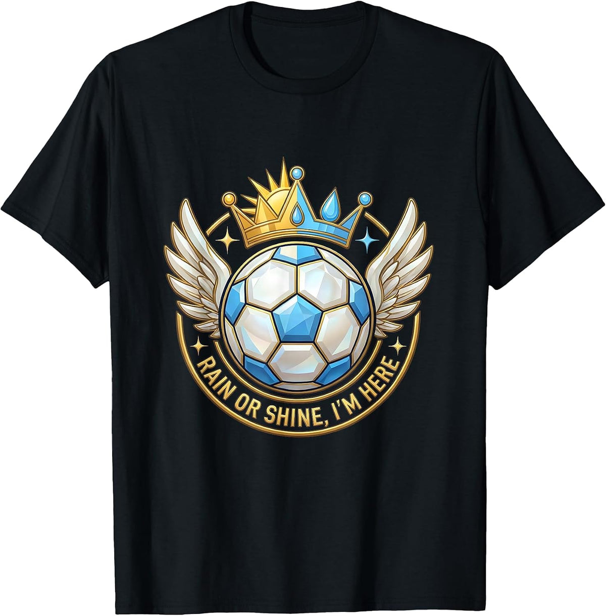 Men's Rain or Shine I'm Here Dedicated Soccer Dad T-Shirt - Black