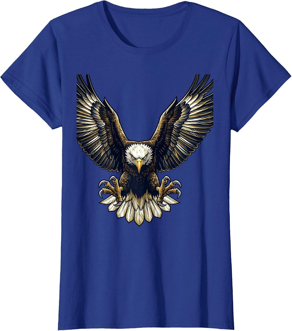 Women's Eagle Diving Talons Extended Raptor Graphic T-Shirt - Royal Blue