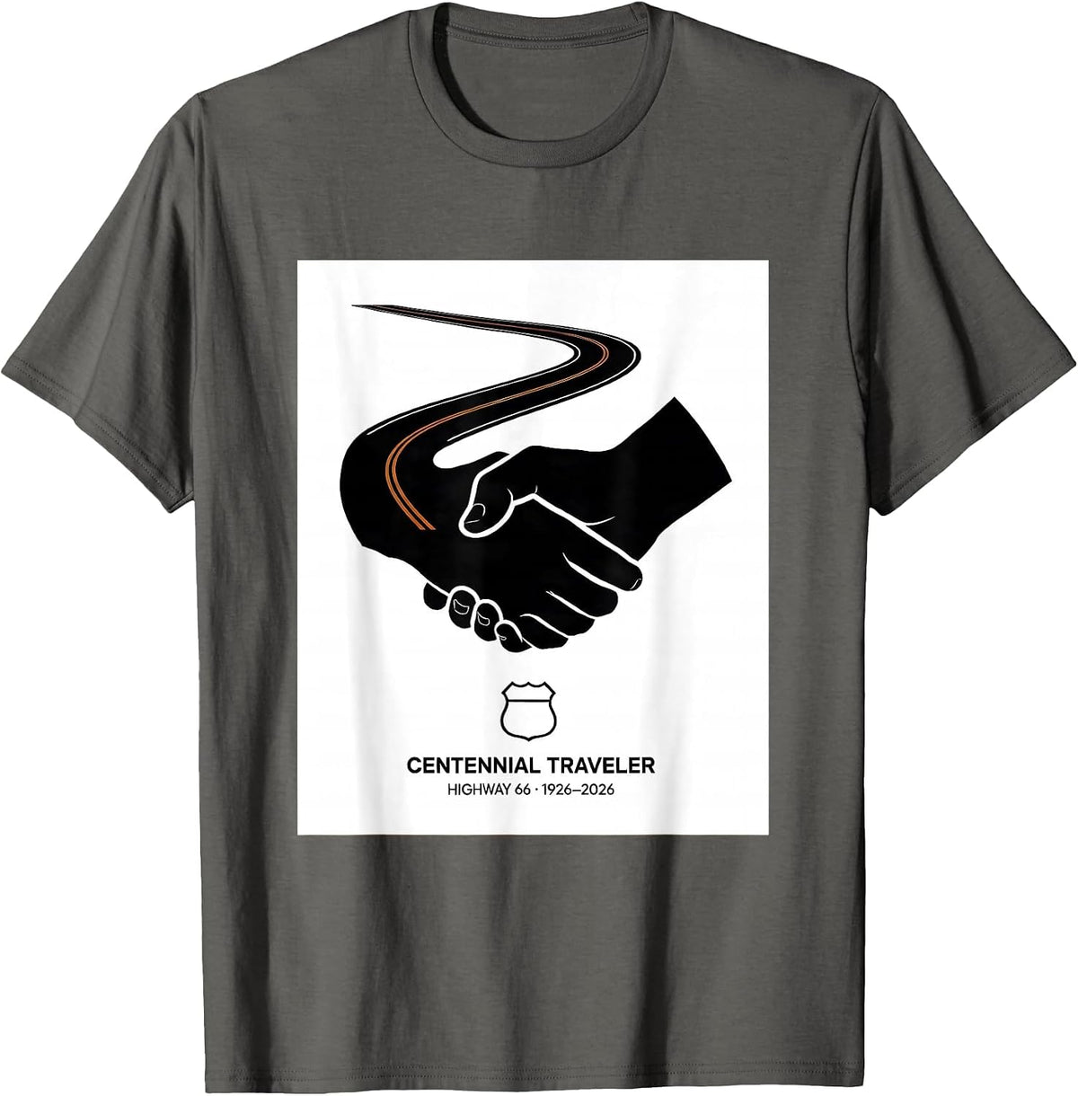 Men's Centennial Traveler Highway 66 Vintage T-Shirt - Asphalt Grey