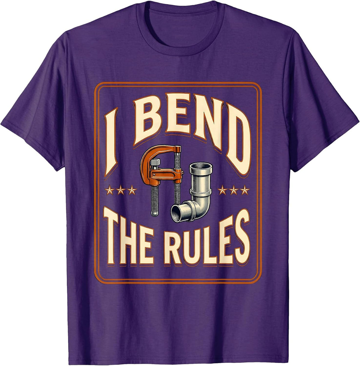 I Bend The Rules Funny Electrician Engineer Lineman Gift T-Shirt - Purple