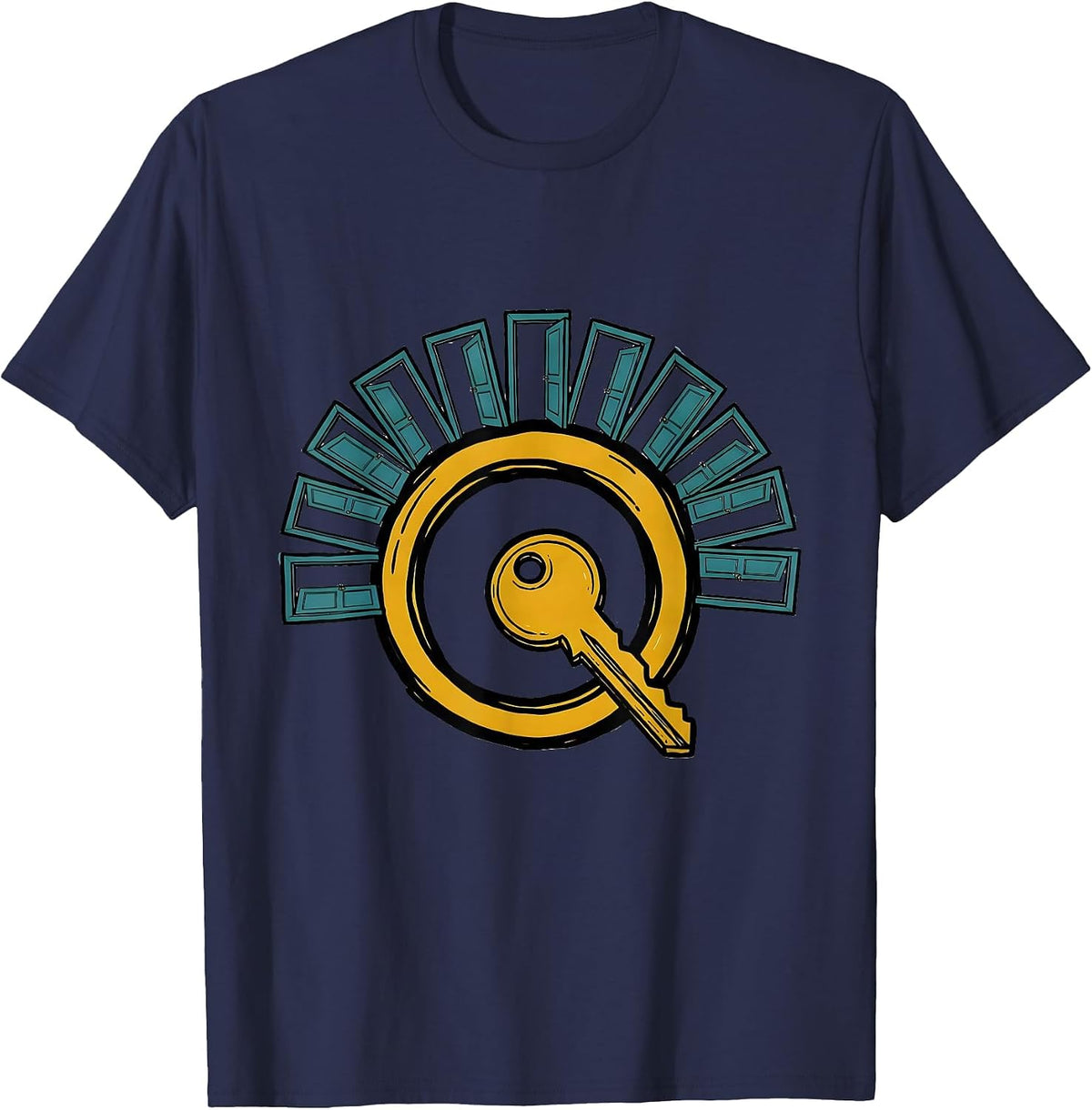 Keyring Of Keys School Staff Appreciation Gift T-Shirt - Navy Blue