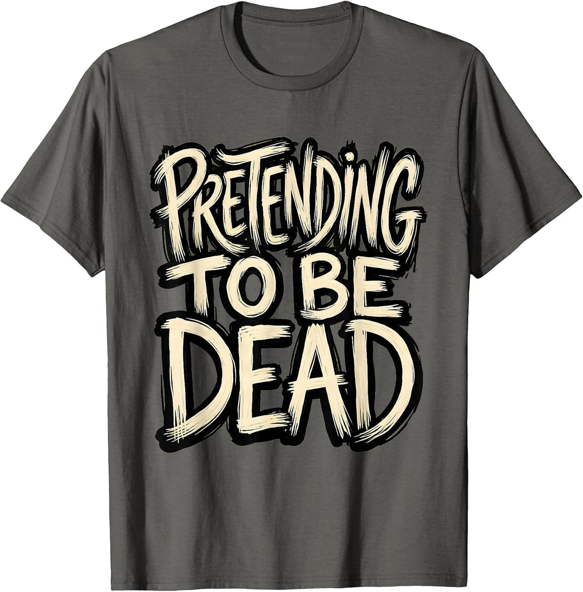 Men's Pretending To Be Dead Funny Opossum Design T-Shirt - Asphalt Grey