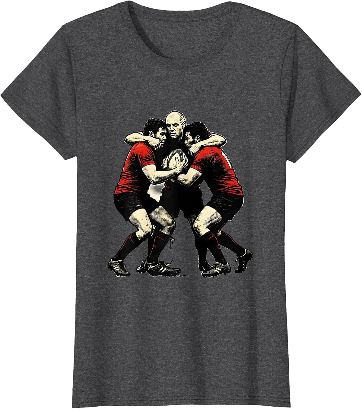 Women's Rugby Maul Sign Painter Showcard Funny Player Gift T-Shirt - Dark Heather Grey