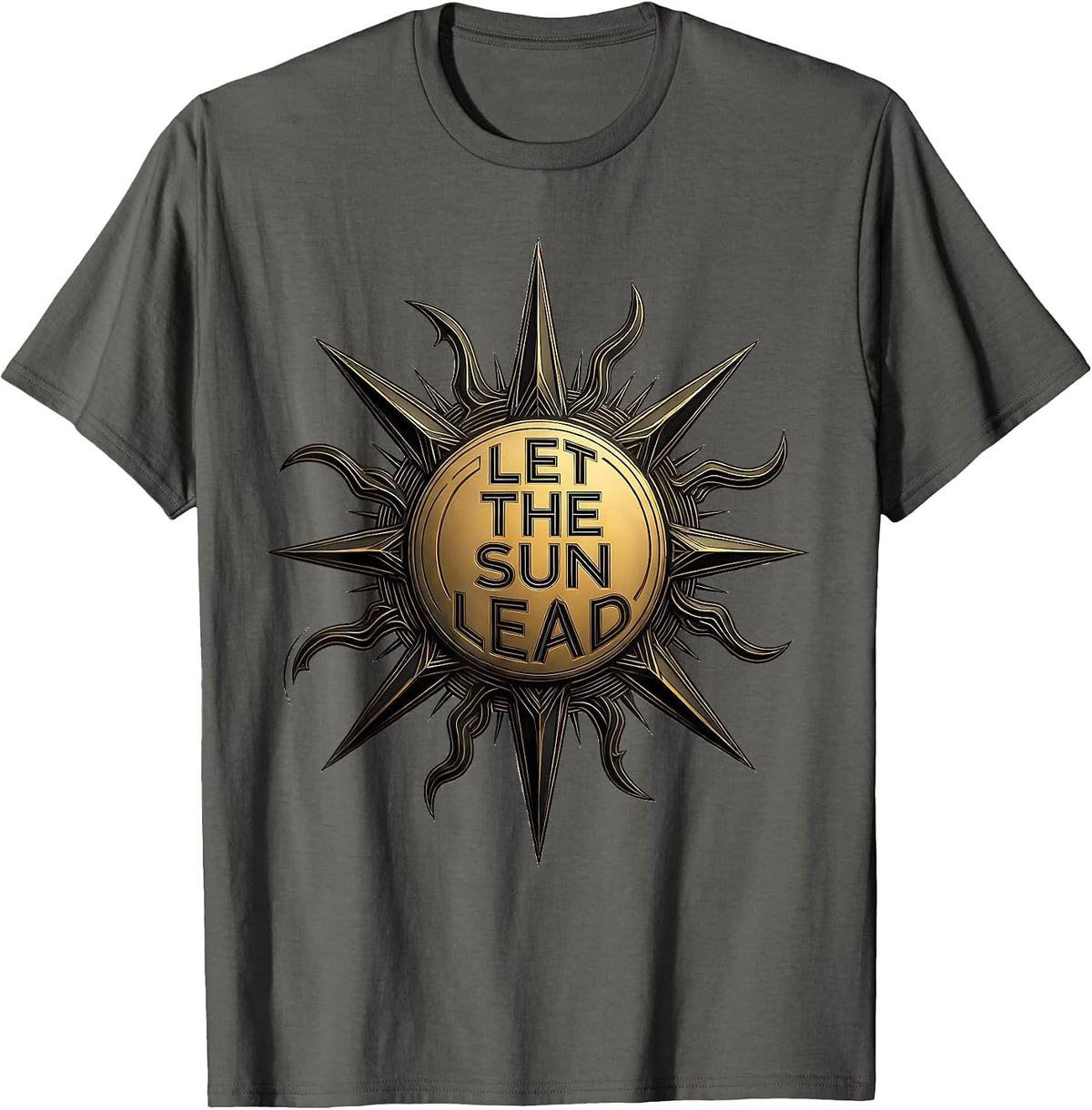 Let the Sun Lead Boho Summer Inspirational Design T-Shirt - Asphalt Grey