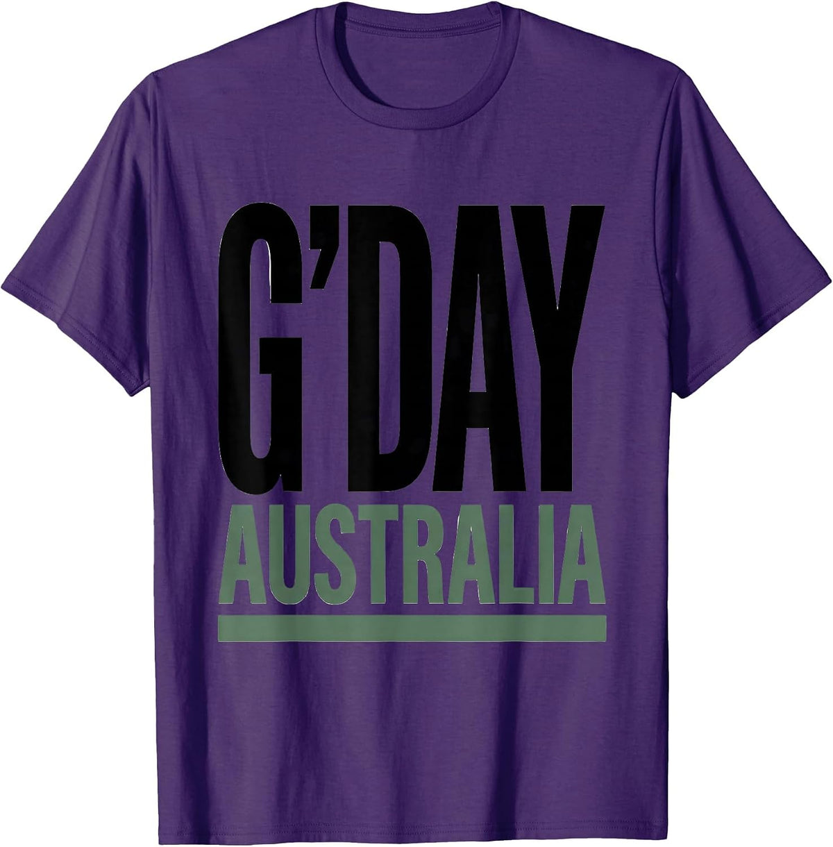Men's G'DAY, AUSTRALIA Funny Australia Wildlife Novelty Souvenir T-Shirt - Purple