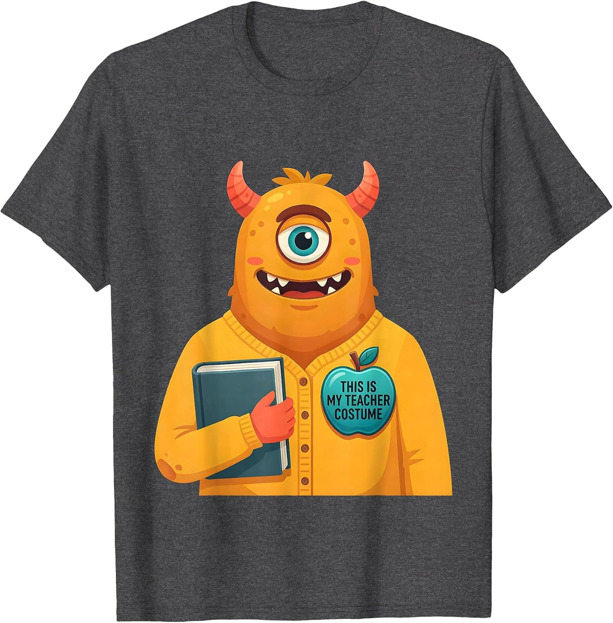 This Is My Teacher Costume Funny Monster Halloween School T-Shirt - Dark Heather Grey