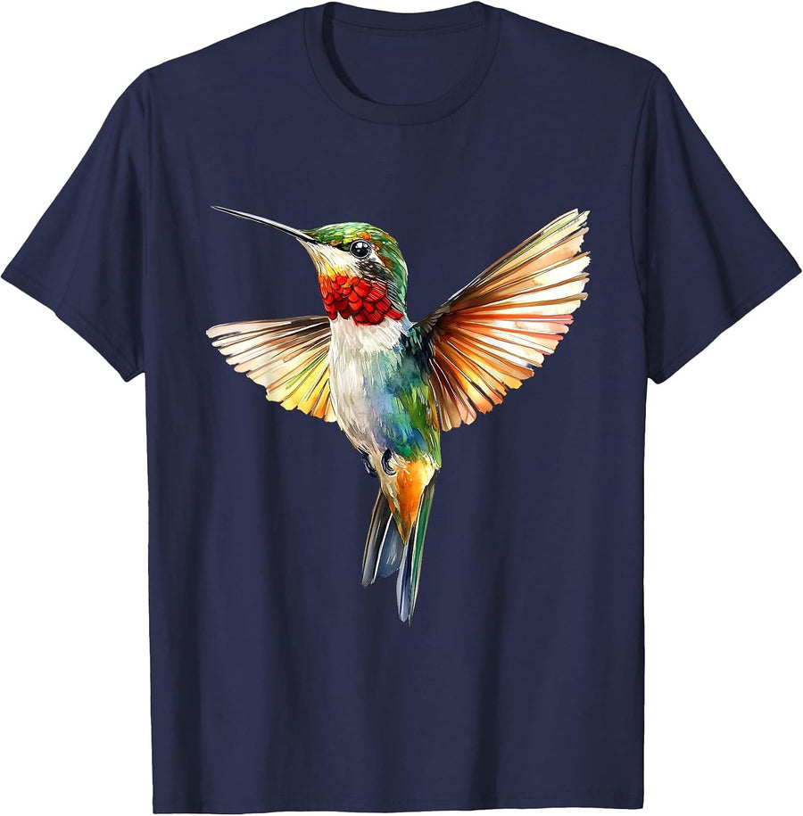 Hummingbird T-Shirt - Navy Blue