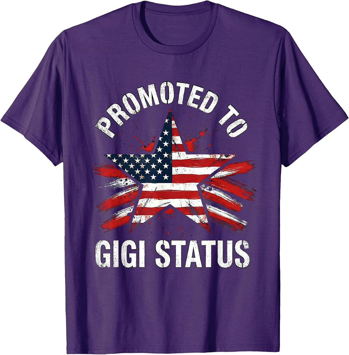 Men's Promoted to Gigi Status Grandma Gift Design T-Shirt - Purple