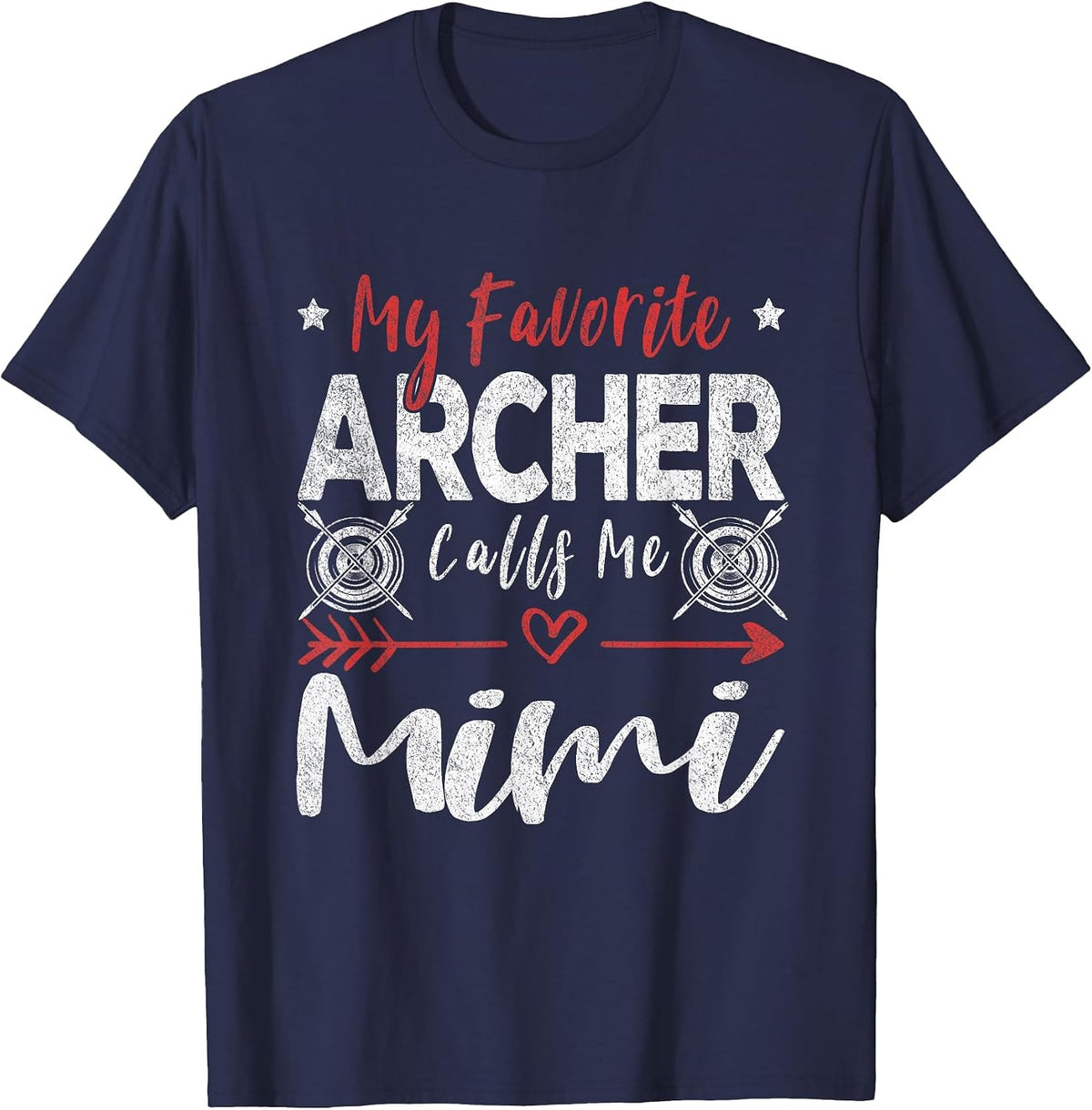 My Favorite Archer Calls Me Mimi Grandma Archery T-Shirt - Navy Blue