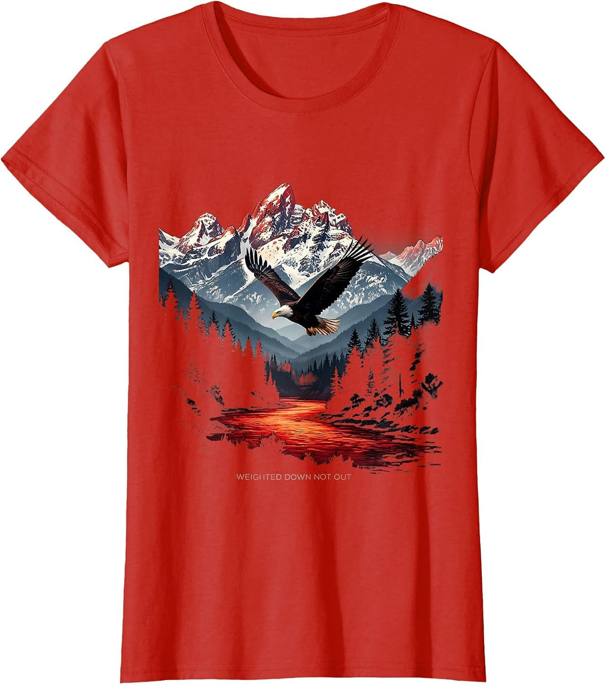 Weighted Down Not Out Anxiety Awareness Design T-Shirt - Red