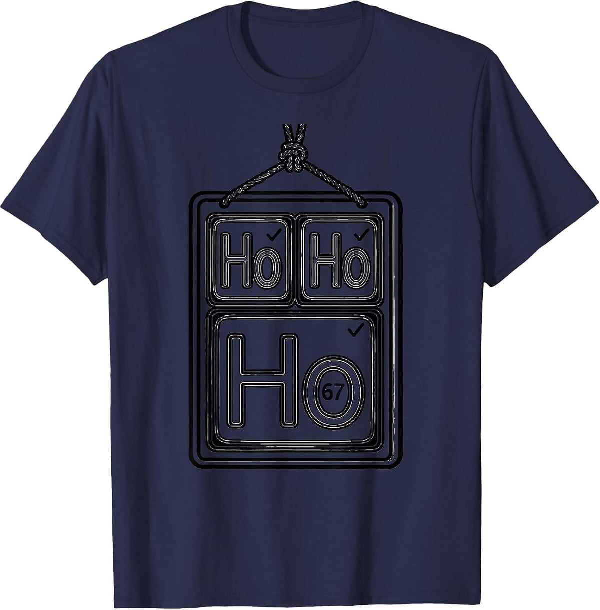 Ho Ho Ho Element 67 Funny Chemistry Nerd Gift T-Shirt - Navy Blue