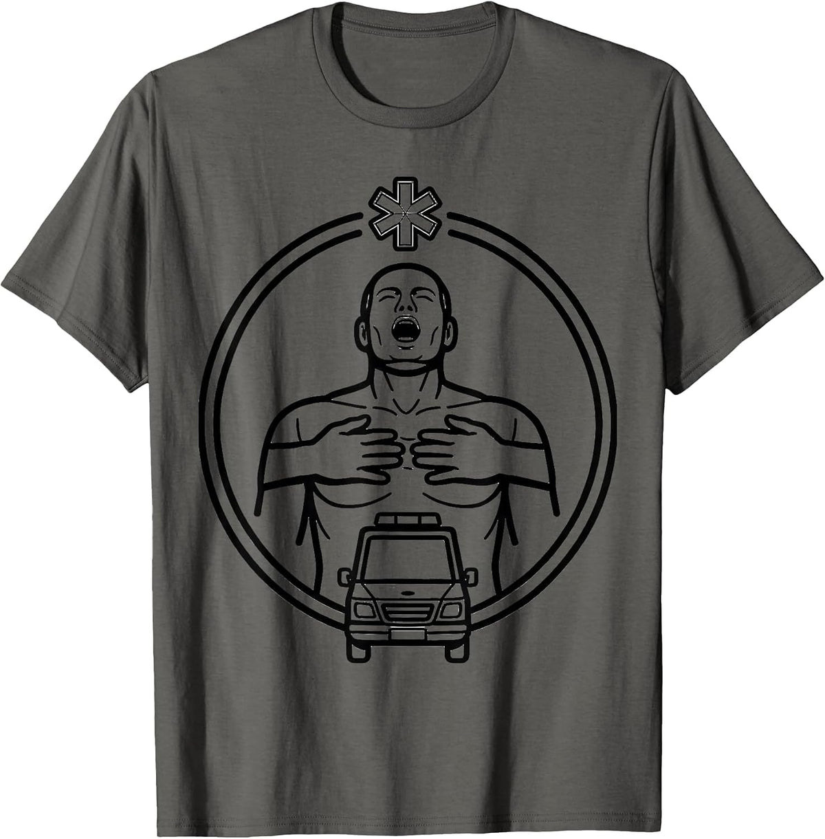 EMS Practice Torso Funny EMT Paramedic Gag T-Shirt - Asphalt Grey