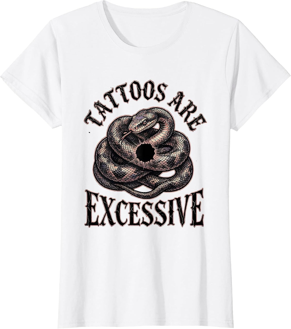 Tattoos Are Excessive Funny Anti Tattoo Sarcastic Flash Art T-Shirt - White