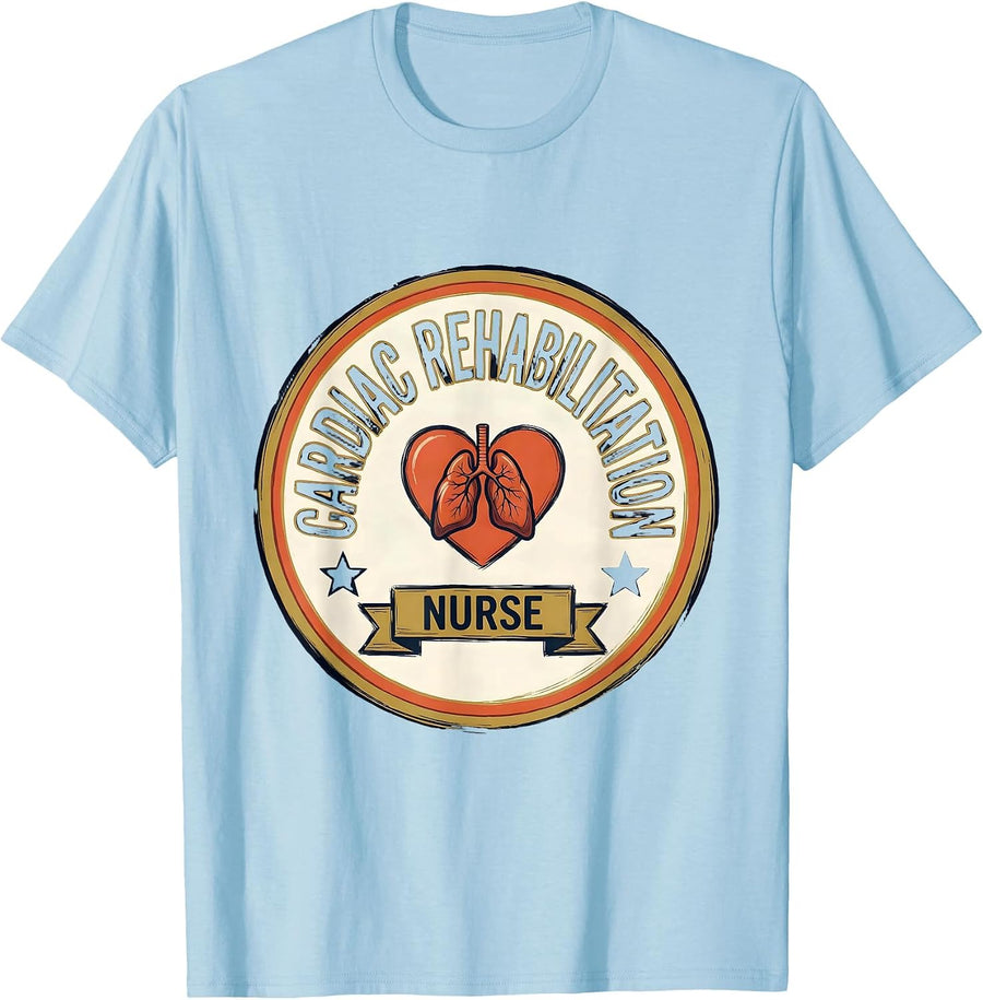 Men's Cardiac Rehabilitation Nurse Funny Cardiac Rehab Team Gift T-Shirt - Baby Blue