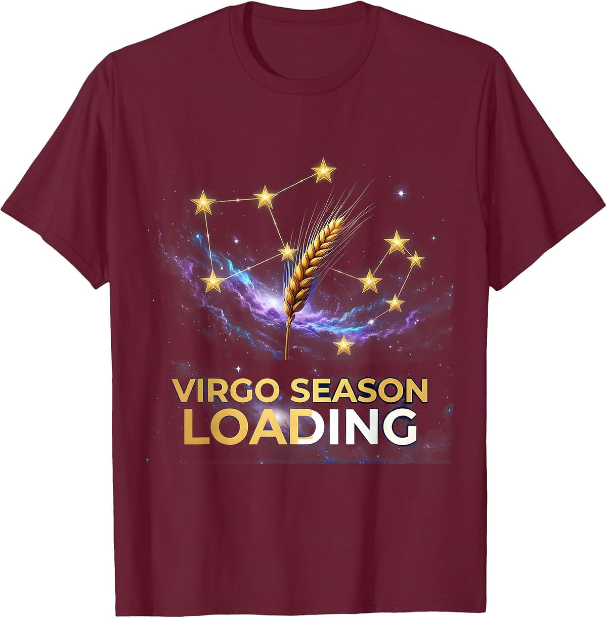 Virgo Season Loading Zodiac Astrology Design T-Shirt - Burgundy