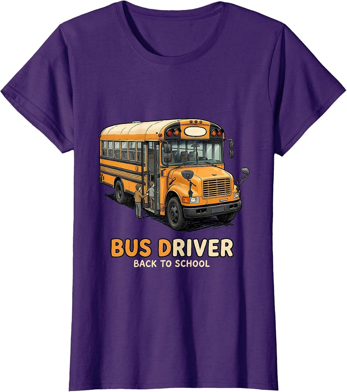 Women's Amber Bus Driver School Bus Driver Appreciation Back To T-Shirt - Purple